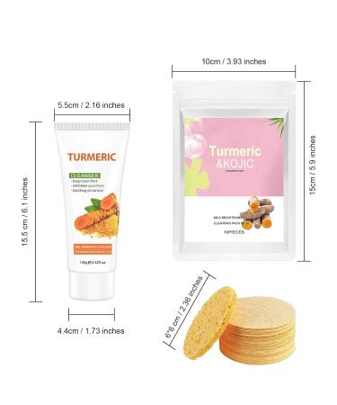 Buy Turmeric Facial Cleanser Set - Natural Face Wash Soap & 20pcs Cleansing Pads for Smooth Skin - Ideal for Men & Women - International Shipping Available - Buy Online on GoSupps.com