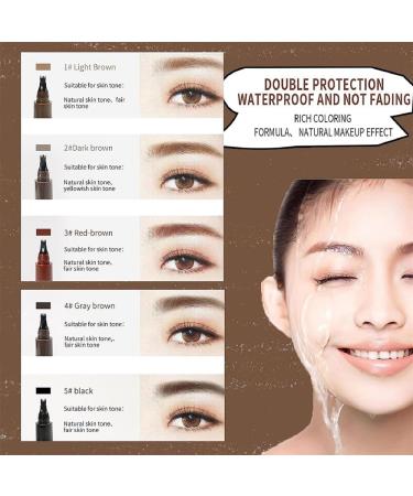 Suake Eyebrow Contouring Pen ChordBeaux 4 Tipped Precision Brow Pen Waterproof Sweat-proof and Non-smudging Four-pronged Eyebrow Pencil (Dark brow & Red brown) - Buy Online on GoSupps.com