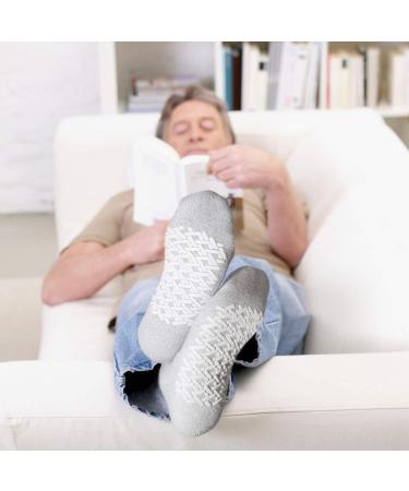 Non-Skid Diabetic Cotton Quarter Socks | 6 Pairs, Grey, Size 10-13 (Medium) - Buy Online on GoSupps.com