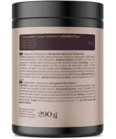 Natuready Collagen Peptide Powder - High Dose Type I & III No Added Sugar 24 Portions - Strawberry Flavor - Buy Online on GoSupps.com