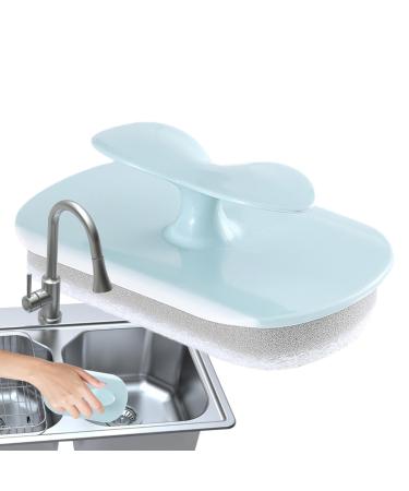 Fovolat Cleaning Scrubber Brush Absorbent Sponge Cleaning Squeegee Brush Reaches Into Tight Spaces Window Washing Equipment for Glass Cooktop Washbasin Blue