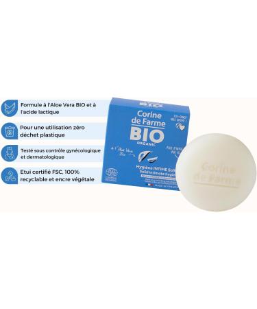 Corine de Farme - Solid Soap for Intimate Hygiene with Aloe Vera - Certified Organic Ecocert - Fragrance Free Tested under Gynecological Control - Buy Online on GoSupps.com