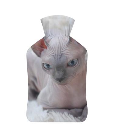 Hairless Cat Hot Water Bottle With Cover Plush Bed Bottle Hand Warmer For Adults And Children 26.5X15.3cm