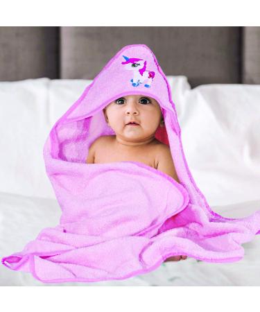 Baby Hooded Bath Towel For kids and New Babies Soft Thick Abosrbent Towel With Hood For New Born Essentials Pink - 75 x 78 cm Pink 75x78 cm (Pack of 1)