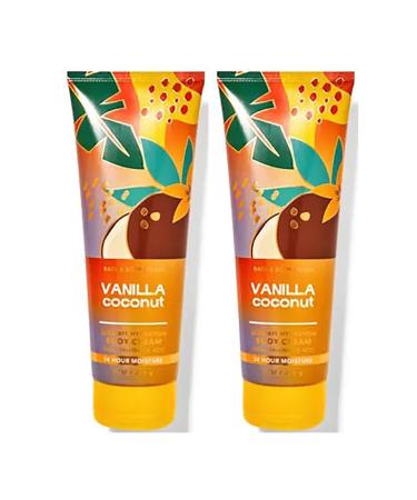 Bath & Body Works Vanilla Coconut Ultimate Hydration Cream For Women 8 Fl Oz 2- Pack (Vanilla Coconut) 16 Ounce