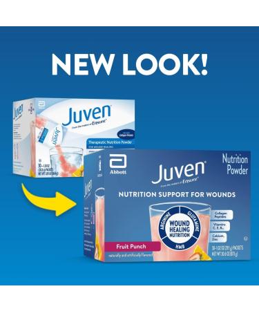 Juven Therapeutic Nutrition Drink Mix Powder - Collagen Protein for Wound Healing - Fruit Punch Flavor - 30 Count - Buy Online on GoSupps.com