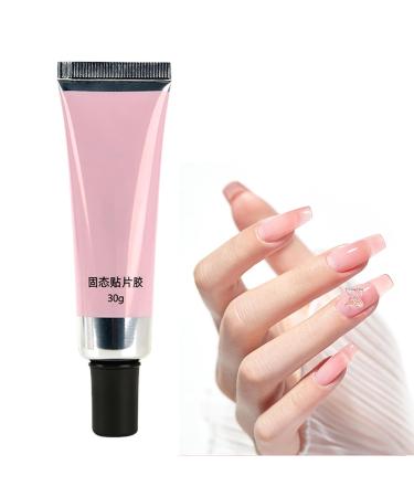 G n rique Nail glue gel 30g thick nail tip gel - Super strong soft gel nail collar long-lasting acrylic adhesive press-on nail adhesive for nail extensions