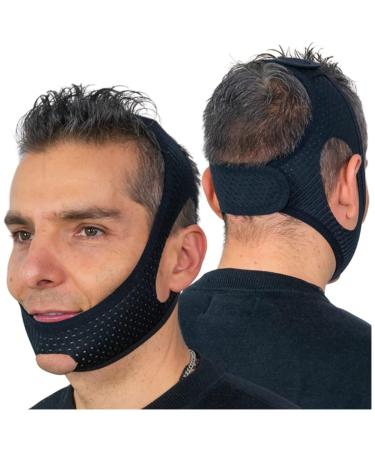 Anti Snoring Devices Anti Snoring Chin Strap Adjustable and Breathable Snore Reduction Chin Straps Effective Snoring Reducing Device for Men Women Stop Snoring Aids for Sleep Better (Black)
