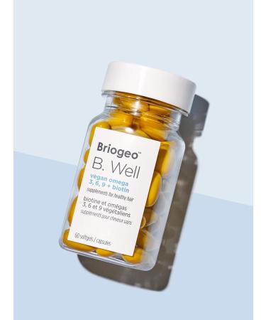 Briogeo Vegan Omega 3 6 9 + Biotin Hair Supplements Supports Healthy Strong Hair Vegan Phalate & Paraben-Free 60 Count - Buy Online on GoSupps.com