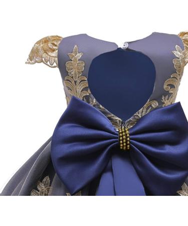 MYRISAM Baby Girl Embroidery Princess Dress w/ Headwear 5-6 Years Navy Blue - Buy Online on GoSupps.com
