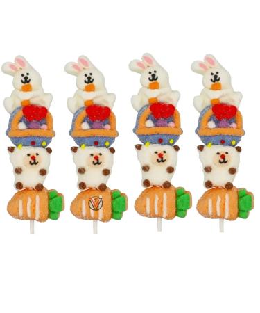 Bonds Spring Mallow Skewers 45g - Strawberry Flavour Mallow Lollipops (04 Lollipops)
