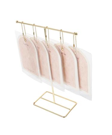 Mikinona 1 Set Nail Art Display Cardboard T Bracket Elegance Fake Nails Show Rack Salon Nail Art Display Holder Nail Art Showing Holder Manicure Paper Card False Nails