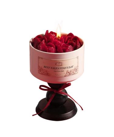 Chic Red Rose Scented Candle Home Decoration Flower Candle in Mug Love Gift Anniversary Wedding Gift for her