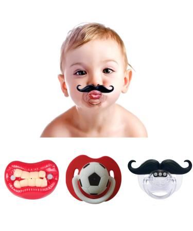 Dummy pacifier for baby 3 pack silicone strange prank pacifier dummy dummy sucker funny pacifier for small children babies small born 0-3 years
