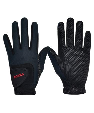 Turbovera Riding Gloves Professional Imitation Leather RIDING Gloves Women Boys Summer for Equestrian Cycling Black S/M - Buy Online on GoSupps.com