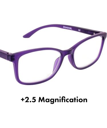 Shop Birdz Eyewear BPA Free Readers | Non-Carcinogenic Purple Frame Reading Glasses 2.5x Magnification - International Shipping Available - Buy Online on GoSupps.com