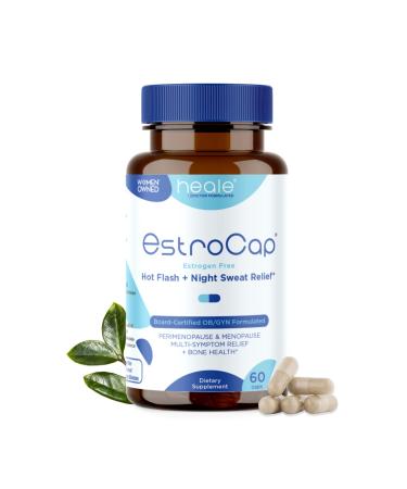 Estrocap by Heale Health Menopause Supplements for Women - Menopausal Relief Vitamins for Hot Flashes and Night Sweats - Helps Maintain Bone Health - Mood Support - Valerian Root & Black Cohosh - 60ct