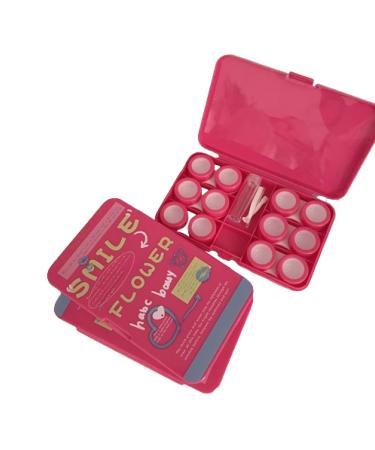 Bedartitist 6-in-1 contact lens container travel-eye contact case box owner contact lenses tweezers remover tool solution bottle kit for daily use outdoors (Fuchsia)