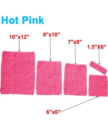 4pcs Crochet Tube Top & Tutu Skirt Set for Baby Girls - Hot Pink - 8x10 and 20x25cm - Buy Online on GoSupps.com