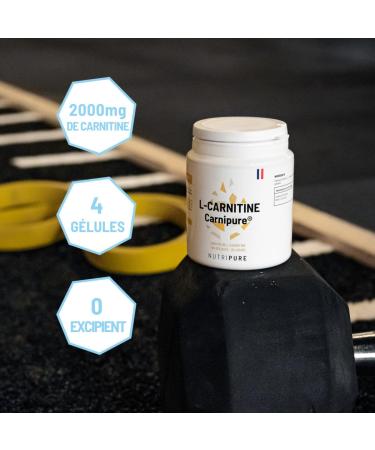 Nutripure | L-Carnitine CARNIPURE | Pre Workout Dietary Supplement | Optimizes Energy Metabolism and Recovery | Based on Pure L-Carnitine | 120 Capsules | 1 Month | Made in France - Buy Online on GoSupps.com