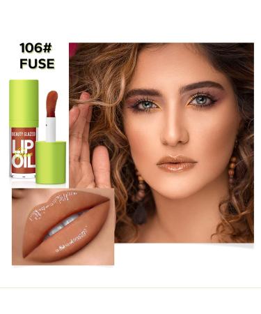 Beauty Glazed Big Brush Head Lip Oil - Ultra-Hydrating Glossy Finish for Smooth & Nourished Lips - Vegan Tinted Gloss Non-Sticky Formula (106 FUSE 1) - Buy Online on GoSupps.com