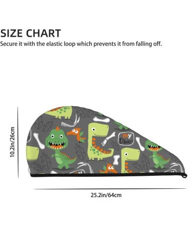 Cartoon Dinosaurs Microfiber Hair Towel - Soft Super Absorbent & Quick Dry for Women | Ideal for Long Curly & Thick Hair - Buy Online on GoSupps.com