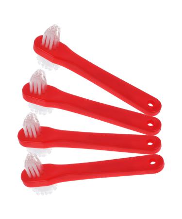 Healvian 4 pieces of prosthesis brushes Individual double-headed toothbrush with hard bristles Artificial teeth prosthesis cleaning brush cleaning tool for cleaning dental prostheses retainers
