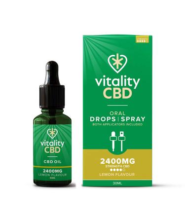 Vitality CBD Drops Spray in MCT Oil 2400 mg Lemon 30 ml 2400mg Lemon 30ml