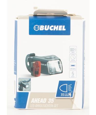 B chel Ahead Bicycle Lights Set - 35/15 Lux LED Front & Rear Light for Bikes | Stylish Black Design - Buy Online on GoSupps.com