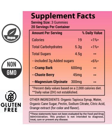 HEMPWAY Menstrual Gummies for Women May Help Support Bloating Period Relief | Plant-Based | Cramp Bark Magnesium Chaste Berry | Vegan | Orange 60ct - Buy Online on GoSupps.com