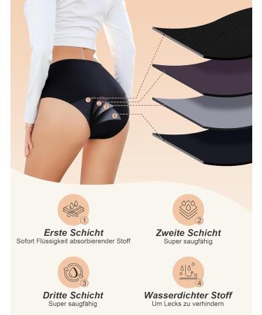 Carer 3-Pack Heavy Bleeding Period Underwear | Comfortable 50ml Pad | Size 3XL Black - Ideal for International Shipping - Buy Online on GoSupps.com