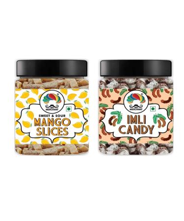 Mr. Merchant Mango Slice (300g) & Tamarind/ imli Candy (300g) Mouth Freshener Digestive After-Meal Mukhwas Combo (Pack of 2) _Packing May Vary