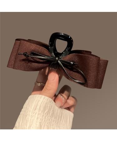French Brown Bow Hair Claw Clip Bowknot Hair Barrette Large Hair Clip Bow Hair Dress Up Hair Pins Party Christmas Valentine's Day Hair Accessories - Buy Online on GoSupps.com
