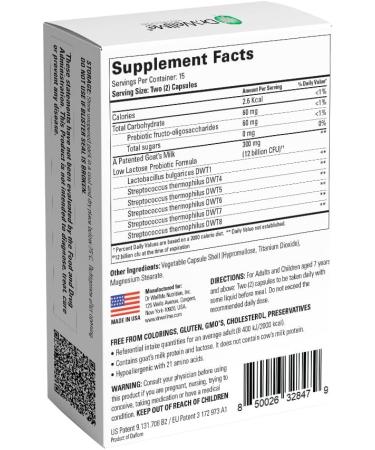 Dr. WellMe Laktera Allergy-Free Probiotics 30 Capsules 12B CFU Goat s Milk Probiotic Formula Immune & Gut Health Supplements Low Lactose Gluten-Free for Adults & 7+ Children - Buy Online on GoSupps.com