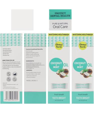 WAWJ Coconut Oil Mouthwash for Teeth with Tongue Scraper Teeth Total Care Mouthwash Natural Mouth Cleaning for Fresh Breath Healthy Teeth - Buy Online on GoSupps.com