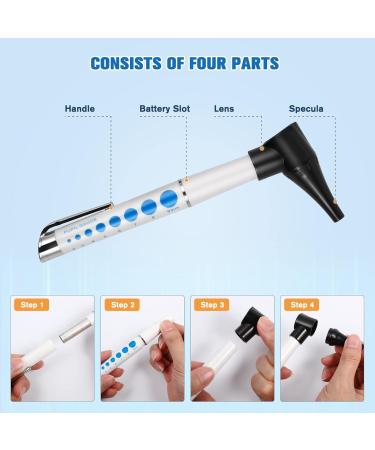 Healifty Otoscope with Light - Portable Diagnostic Ear Care Device for Children Adults & Pets | Includes 4 Covers | No Battery Required - Buy Online on GoSupps.com