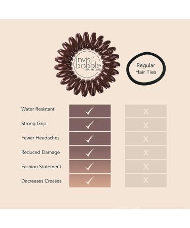 Invisibobble Original Hair Tie - Brown | 3x Spiral Hair Ties for All | Designed in Munich - Buy Online on GoSupps.com