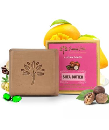 Lux.ury Natural Handmade Shea Butter Soap Bar| Prevents Dryness Clean & Plum Skin| Cold Processed with Essential Oils| Paraben Sulphate Free Bathing Soap for Men Women 115g