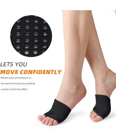 Metatarsal Sleeve with Gel Pads for Men (Black, Size 10-14.5) - Forefoot Cushions for Comfort and Anti-Slip Protection - Buy Online on GoSupps.com