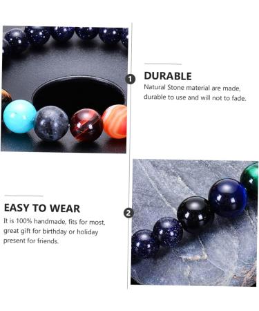 Amosfun 2 Pcs Sandstone Eight Planets Bracelet Planetary Wrist Chain System Bracelet Men Bracelets Bracelet for Women Men's Bracelet Eight Planets Styled Bracelet Miss 6.8x1cmx3pcs Colorfulx3pcs - Buy Online on GoSupps.com