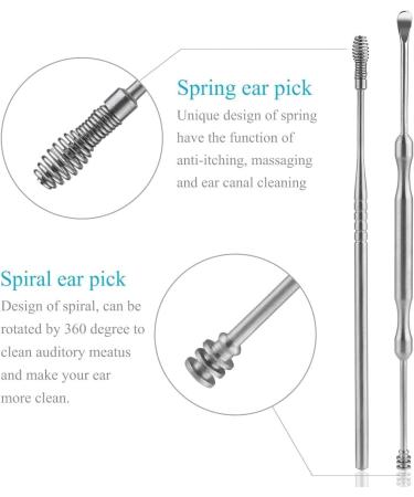 TKFDC 6-Piece Ear Wax Removal Kit - Stainless Steel Ear Curette & Cleaning Tools - Buy Online on GoSupps.com