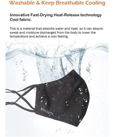 Washable Reusable Black Face Mask for Men Women Adults - Pack of 2 | Exercise & Outdoor Breathable Style-2 - Buy Online on GoSupps.com