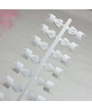 Buy 24-Piece White Artificial Fingernails Set - 12 Sizes Short Border Acrylic Manicure Tools for DIY Nail Art - Buy Online on GoSupps.com