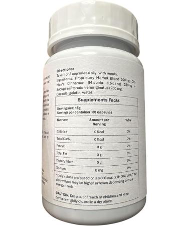 STATUS VERDE Old Man's Cinnamon with Sucupira 500 Mg (60 Capsules) - Blend Herbal Supplement - Buy Online on GoSupps.com