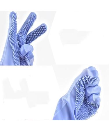 Multifunctional Silicone Dishwashing Gloves for Household Waterproof Kitchen Cleaning Gloves Thin Pet Bath Gloves gray One-size-fits-all - Buy Online on GoSupps.com