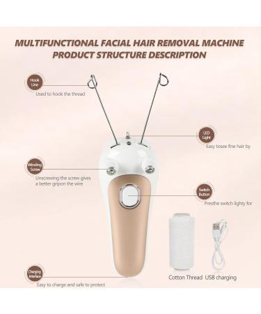 Electric Women Body Facial Threading Epilator - Hair Remover for Face, Arm, and Leg - Cotton Thread Hair Trimmer (01) - Buy Online on GoSupps.com