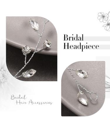 Runmi Bridal Hair Vine | Silver Crystal Headbands & Hair Accessories for Weddings - Buy Online on GoSupps.com