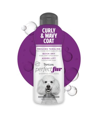 TropiClean PerfectFur Dog Shampoo - for All Breeds & Coat Types - Combination, Curly & Wavy, Long Haired, Short Double, Smooth, and Thick Double - Made in USA, Derived from Natural Ingredients 16 oz Curly & Wavy Shampoo