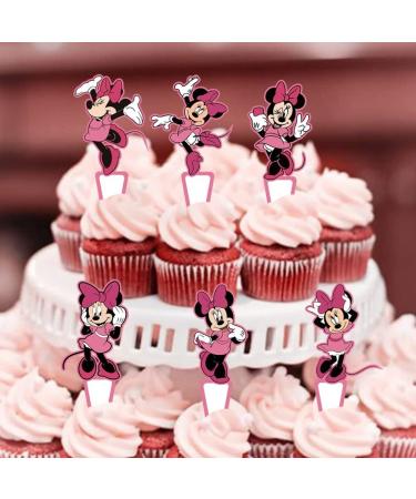 GZDUCK 24PCS Pink Cartoon Mouse Cupcake Toppers | Birthday Party Decoration for Girls Boys - Minnie Mouse Theme - Buy Online on GoSupps.com
