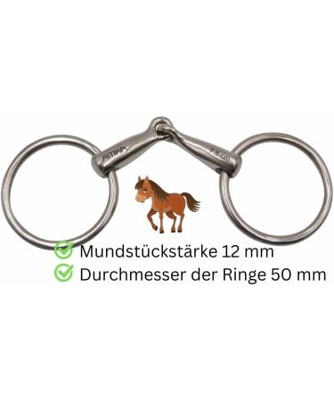 AMKA Pony Snaffle Bit | Loose Ring | 12mm Strength | 50mm Rings | Sizes 7.5 8.5 9.5 10.9 | International Shipping Available - Buy Online on GoSupps.com